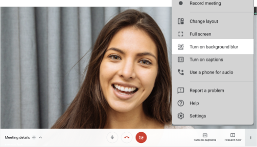 graphic on how to blur a background during a call
